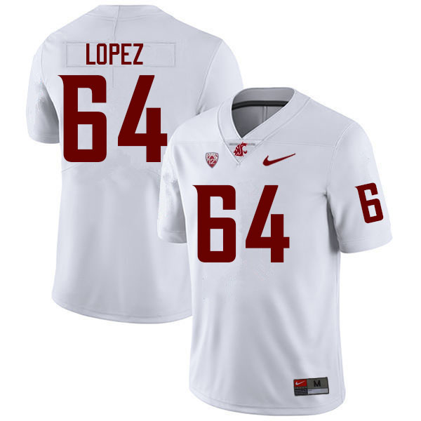 Men #64 Micah Lopez Washington State Cougars College Football Jerseys Sale-White - Click Image to Close